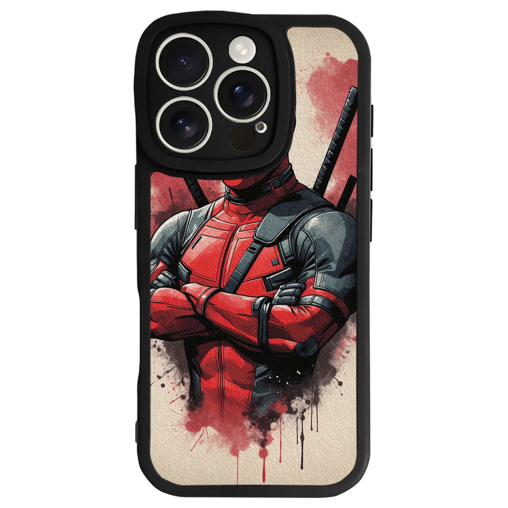 （画像用） Deadpool デッドプール 【iPhone 16シリーズ対応】シリコンスマホケース（レザー調） 材質：シリコン